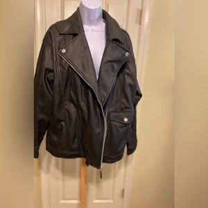 NWT Universal Thread - Black Faux Leather Moto Jacket, Size: XL
